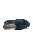 Marian Chunky Loafer With Black Beaded Bow Trim.