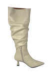 Marian Ruched Leather Knee High Boot