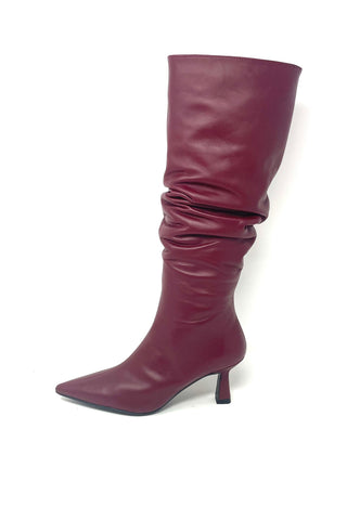 Marian Ruched Leather Knee High Boot