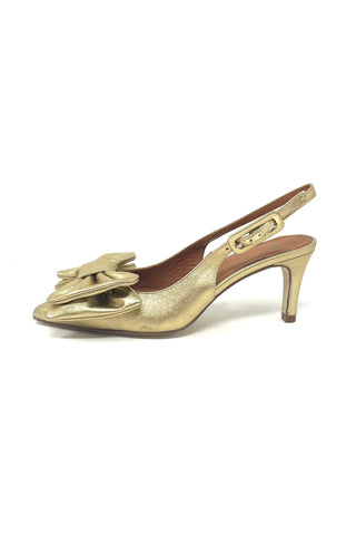 Marian Soft Leather Slingback With Bow Trim