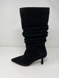 Pedro Anton Ruched Suede Pull On Three Quarter Boot.