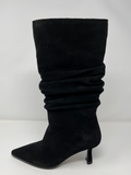 Pedro Anton Ruched Suede Pull On Three Quarter Boot.