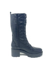 Valerias 3/4 Length Biker Style Boot with Elastic Lace Effect