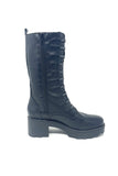 Valerias 3/4 Length Biker Style Boot with Elastic Lace Effect