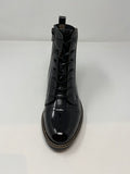 Fugitive Flat Ankle Boot. Elastic Panel. Inside Zip Opening.