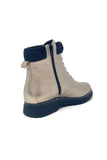 Valerias Ankle Boot With Elastic Laces And Fur Trim