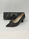 Marian Mid Heel Court With Diamanté Bow.