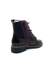 Fugitive Patent Ankle Boot with Laces Side Zip and Elastic Panel