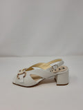 La Repo Block Heel Sandal With Buckle Trim.