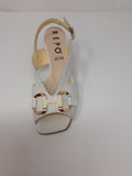 La Repo Block Heel Sandal With Buckle Trim.