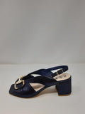 La Repo Block Heel Sandal With Buckle Trim.