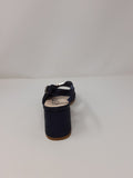 La Repo Block Heel Sandal With Buckle Trim.
