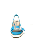 Marian Wedge Sandal with Buckle Trim