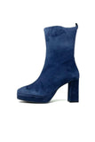 Marian Suede Platform 3/4 Boot with Diamanté Trim On Back