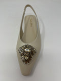 Pedro Anton Flat Slingback With Diamanté Trim.
