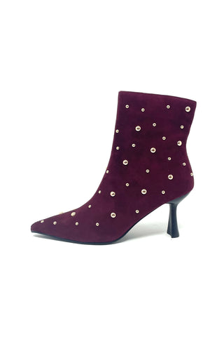 Pedro Anton Suede Boot With Gold Stud Detail
