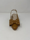 Marian Slingback With Bow and Gold Stud Detail