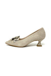 Marian Kitten Heel Court With Flower Trim