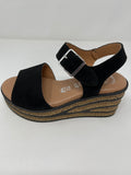 Valerias Wedge Sandal With Ankle Strap.