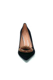 Fratelli Russo Stiletto Court Shoe With Red Stone Trim