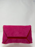 Marian Clutch Bag With Chain. Colour: Cotton/Silver. Fuschia/Orange.
