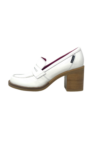 Marco Moreo Block Heel Soft Patent Loafer.