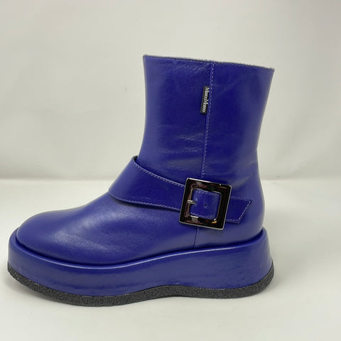 Marco Moreo Boot with Inside Zip and Buckle Trim