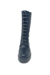Valerias 3/4 Length Biker Style Boot with Elastic Lace Effect