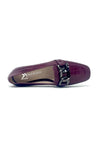 Marian Classic Croc Effect Loafer With Pewter Trim