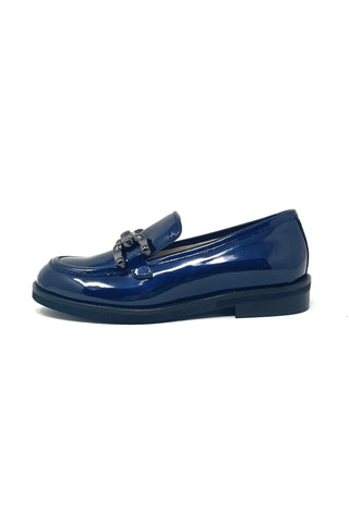 Marian Classic Loafer With Pewter Buckle Trim