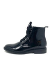 Fugitive Patent Ankle Boot with Side Zip and Wide Laces