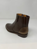 Mamzelle Ankle Boot With Inside Zip. Mock Outside Zip.