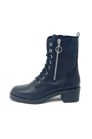 Valerias Ankle Boot With Mock Outer Zip Detail