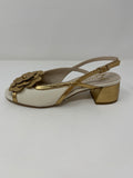 Marian Block Heel Sandal With Flower Trim