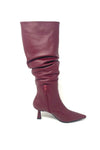 Marian Ruched Leather Knee High Boot