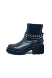 Mamzelle Ankle Boot With Elastic Panels and Removable Chain Trim