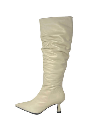 Marian Ruched Leather Knee High Boot