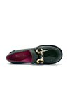 Marco Moreo Block Heel Patent Loafer with Gold Trim