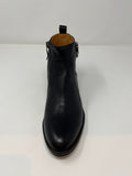 Mamzelle Low Heel Ankle Boot With Buckle Trim And Inside Zip.