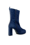 Marian Suede Platform 3/4 Boot with Diamanté Trim On Back