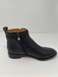 Mamzelle Low Heel Ankle Boot With Buckle Trim And Inside Zip.