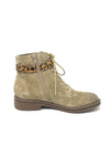 Fugitive Flat Ankle Boot With Leopard Strap