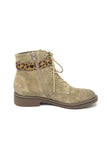 Fugitive Flat Ankle Boot With Leopard Strap