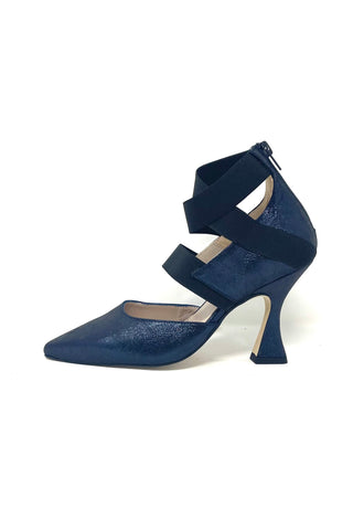 Marian Elasticated Straps Heel With Back Zip Opening.