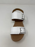 Valerias Low Wedge Sandal. Double Strap With Silver Buckles.