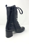 Marian Patent 3/4 Boot With Front Lace And Side Zip