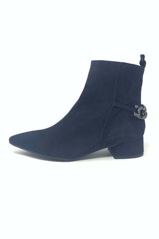 Marian Suede Ankle Boot with Chain Trim