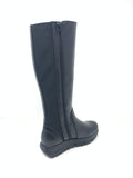 Valerias Wedge Knee High Boot with Stretch Back