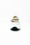 Fugitive Wedge Shoe With Silver Elastic Straps