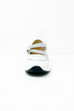 Fugitive Wedge Shoe With Silver Elastic Straps